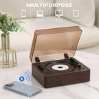 Portable Retro CD Player | Bluetooth Connectivity & Built-In Speakers for Music Lovers