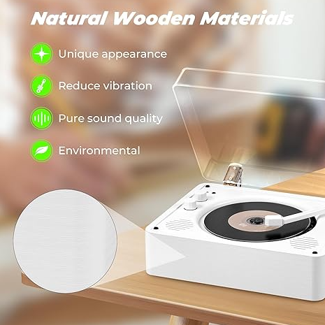 Portable Retro CD Player | Bluetooth Connectivity & Built-In Speakers for Music Lovers