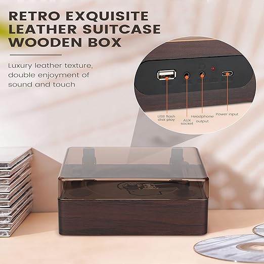 Portable Retro CD Player | Bluetooth Connectivity & Built-In Speakers for Music Lovers
