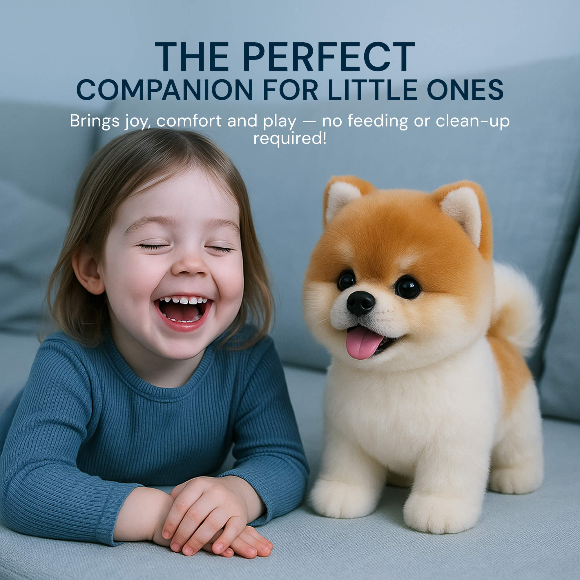 AI Premium robot Puppy | Walking, Barking & Tongue-Sticking for Kids' Stuffed Animal Toy Gift