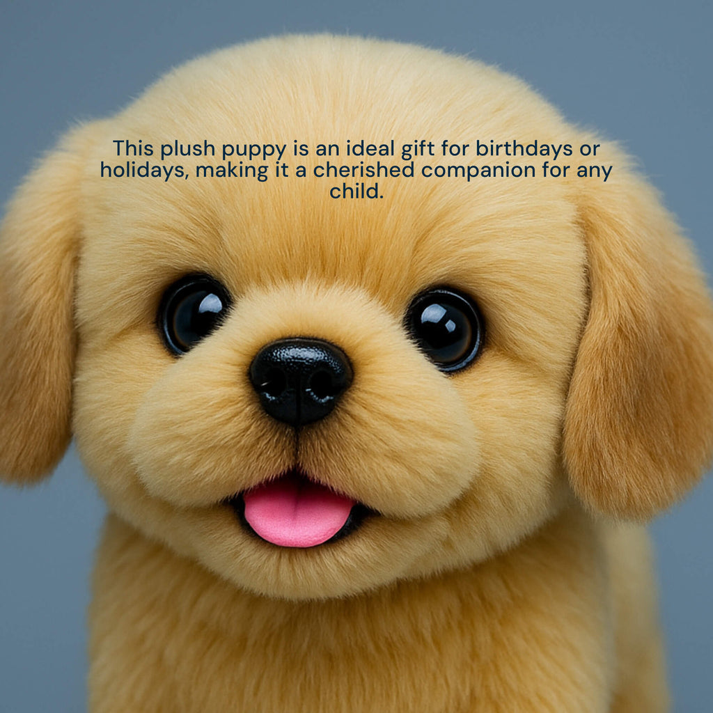 AI Premium robot Puppy | Walking, Barking & Tongue-Sticking for Kids' Stuffed Animal Toy Gift