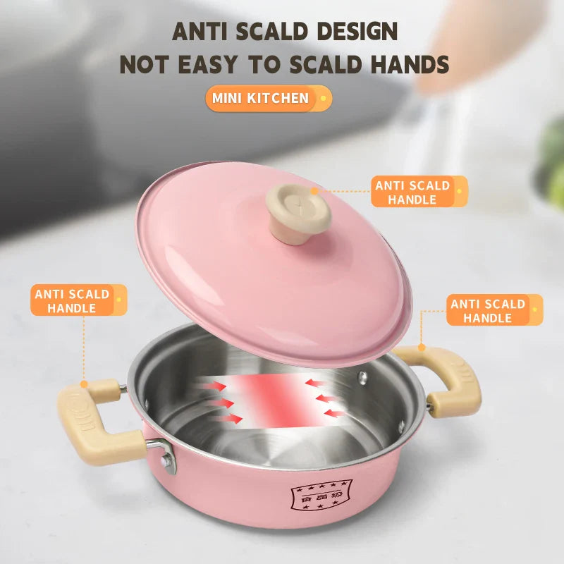 Montessori Kitchen Tools Toy Set | Children's Kitchen Includes Cookware, Fruit Bowl & Soup Ladle for Creative Play and Learning Experience