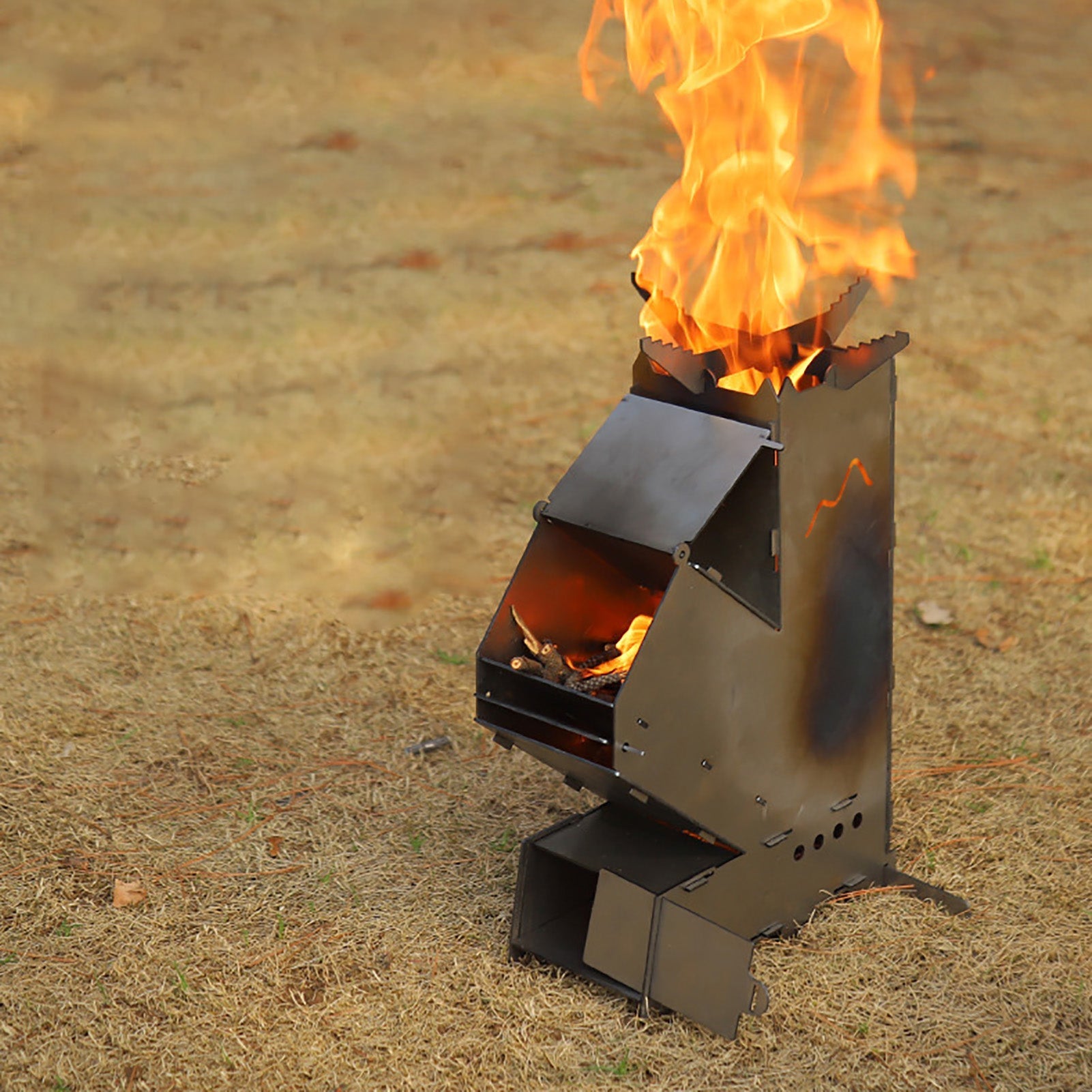 Portable Outdoor Rocket Wood Burning Stove | Lightweight, Efficient & Ideal for Camping and Backyard Gatherings