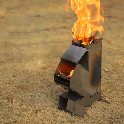 Portable Outdoor Rocket Wood Burning Stove | Lightweight, Efficient & Ideal for Camping and Backyard Gatherings