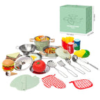 Montessori Kitchen Tools Toy Set | Children's Kitchen Includes Cookware, Fruit Bowl & Soup Ladle for Creative Play and Learning Experience
