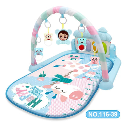 Baby Play Gym Activity Mat with Musical Arch, Multifunctional Fitness Frame, Educational Crawling Rug, Perfect Gift for Infants