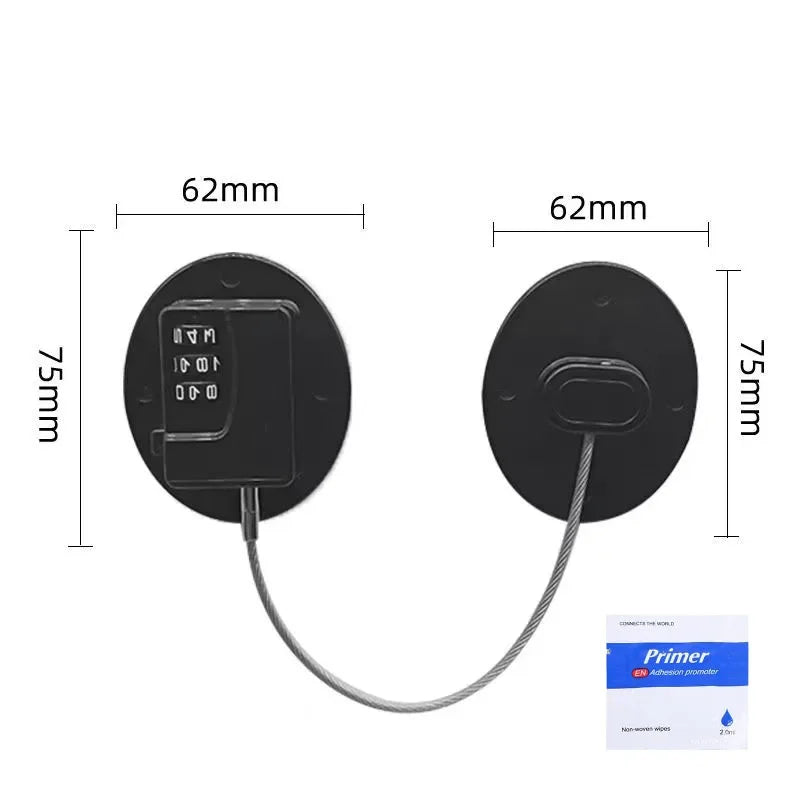 Child Safety Lock for Cabinets & Fridge - Stainless Steel Cable Protection for Kids & Baby Home Security