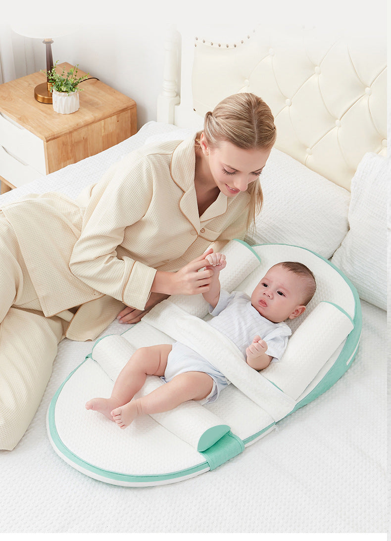 Organic Cotton Baby Lounger | Anti-Roll Sides, Gentle Incline & Portable for Supervised Playtime and Bonding