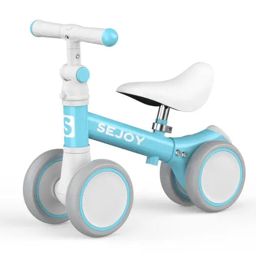 Baby Balance Bike for Toddlers - 4-Wheel Walker Bicycle Toy for Kids Ages 1-3 - Perfect Birthday Gift for Boys & Girls in 3 Colors
