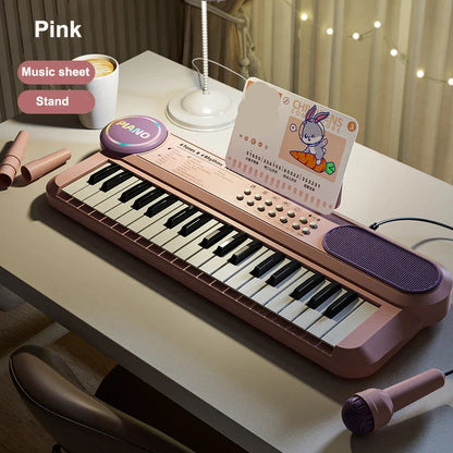 Multifunctional 37-Key Kinderpiano Keyboard with Microphone - Educational Electronic Piano Toy for Kids