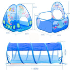 3-in-1 Portable Baby Ball Pit Playpen with Crawling Tunnel for Kids - Indoor/Outdoor Playground Tent and Ball Pool