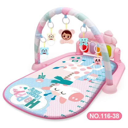 Baby Play Gym Activity Mat with Musical Arch, Multifunctional Fitness Frame, Educational Crawling Rug, Perfect Gift for Infants