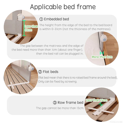Baby Bed Guardrail Safety Railing - Protective Barrier for Kids' Beds, Bed Fence for Child Safety, 1pc Bed Rail Guard