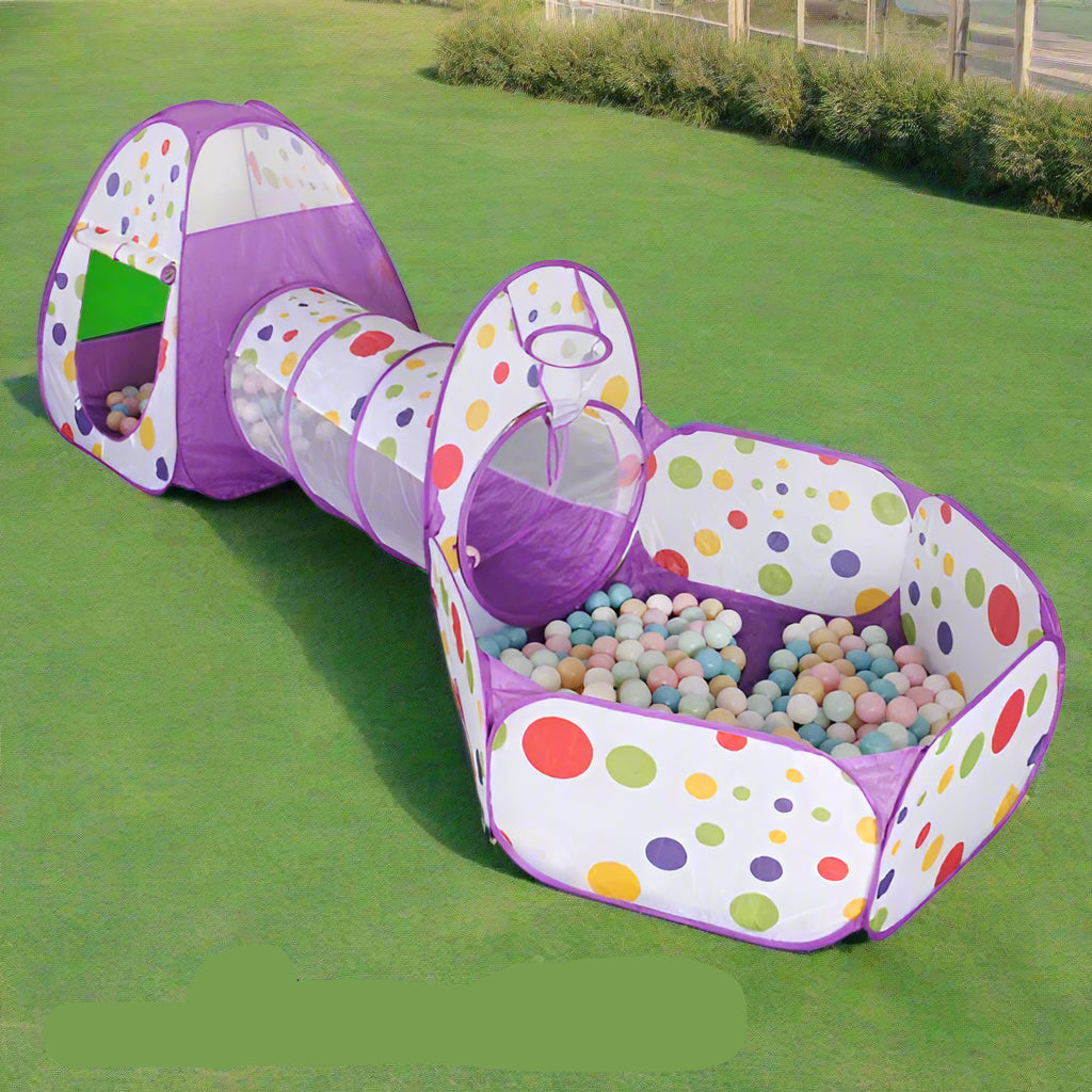 3-in-1 Portable Baby Ball Pit Playpen with Crawling Tunnel for Kids - Indoor/Outdoor Playground Tent and Ball Pool