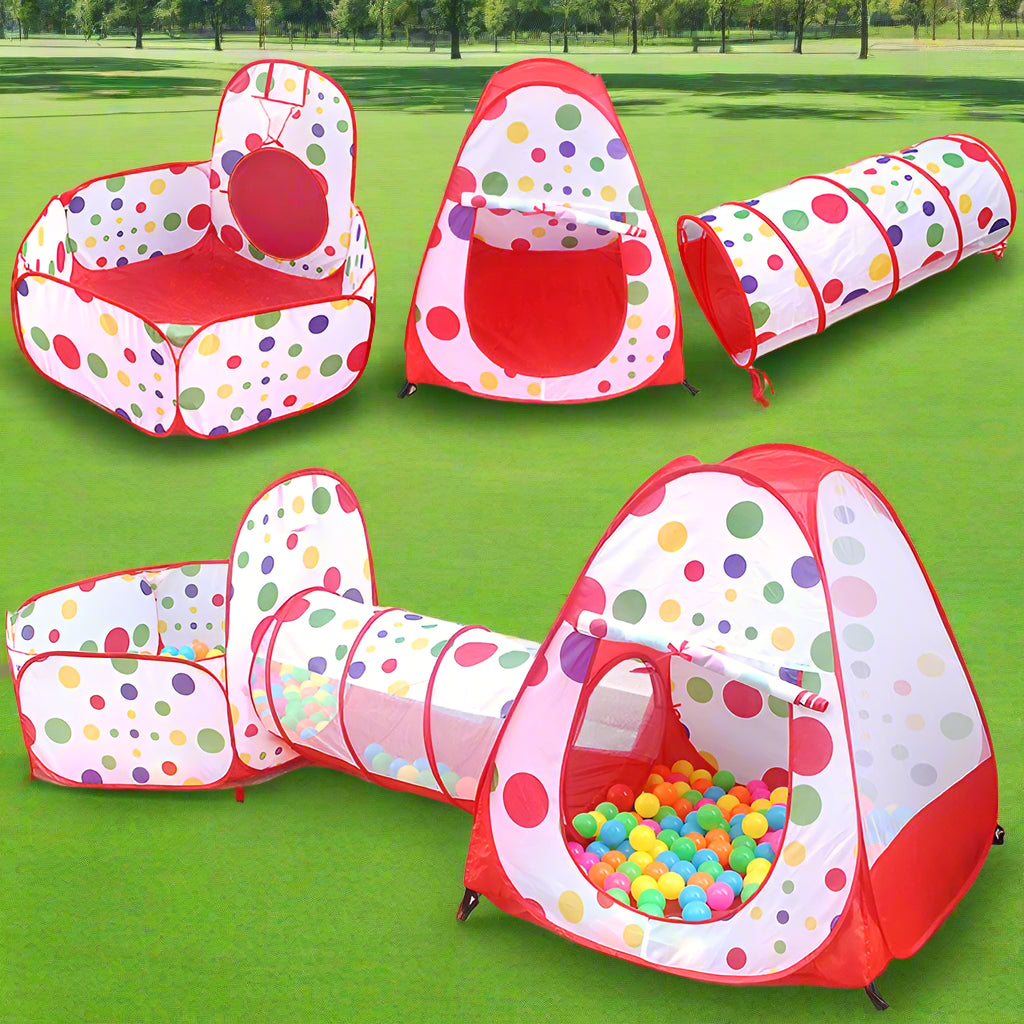 3-in-1 Portable Baby Ball Pit Playpen with Crawling Tunnel for Kids - Indoor/Outdoor Playground Tent and Ball Pool