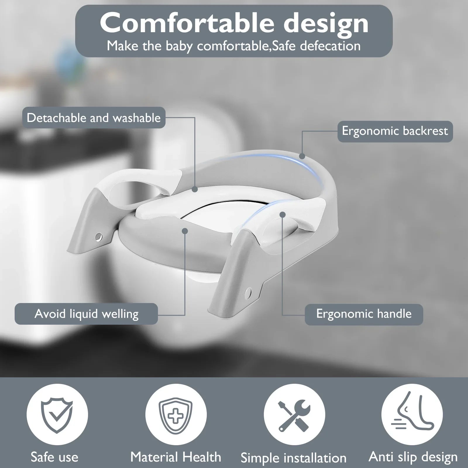 Adjustable Potty Training Seat | Non-Slip, Compact Design & Comfortable Toilet Training Essentials