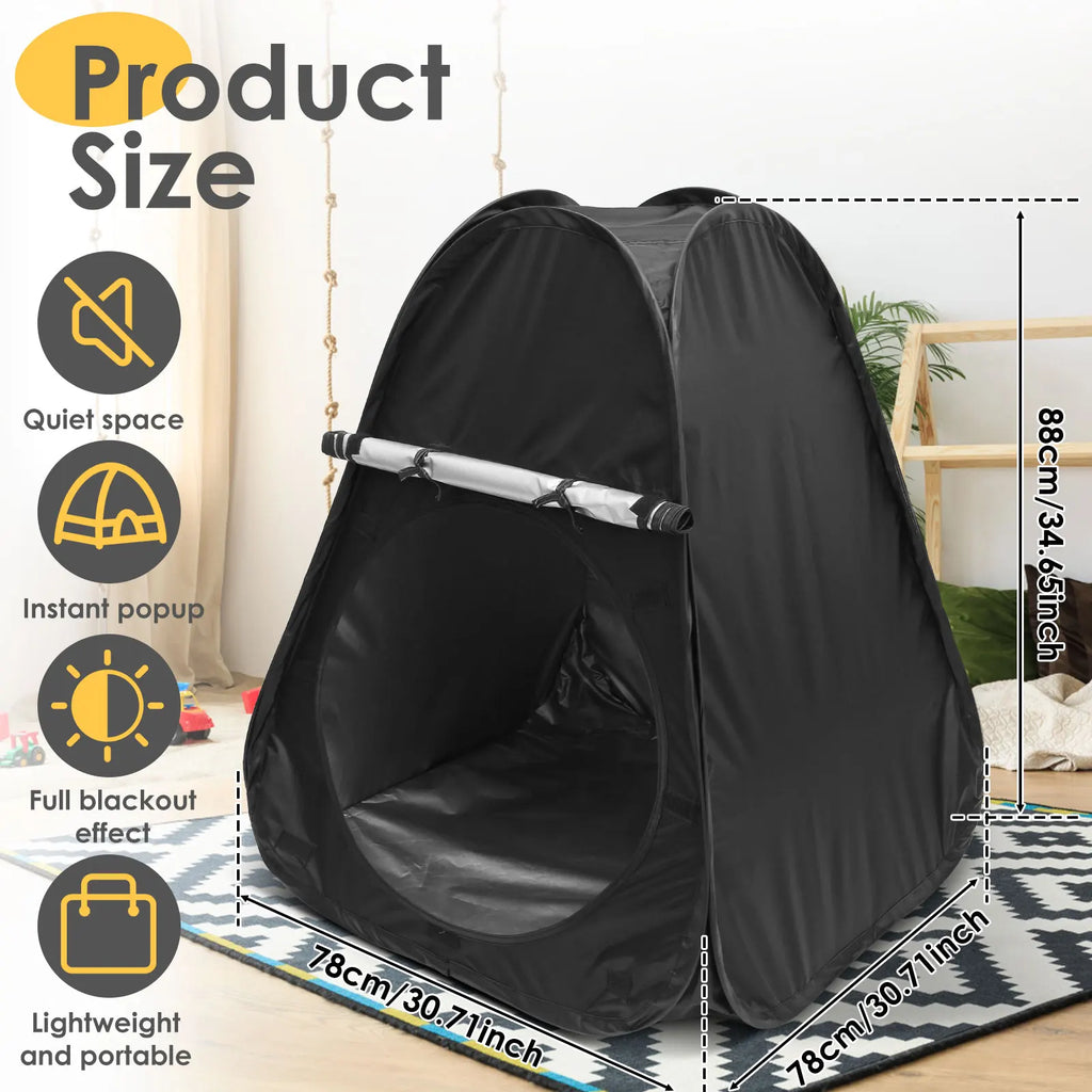 Sensory Tent for Kids & Autism – Blackout Sensory Den | Portable Dark Den Tent for Calming, Relaxation & Therapy