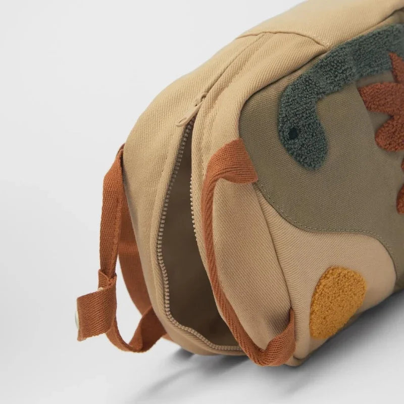 Adorable Little Dutch Backpack for Toddlers - Dinosaur Embroidered Design