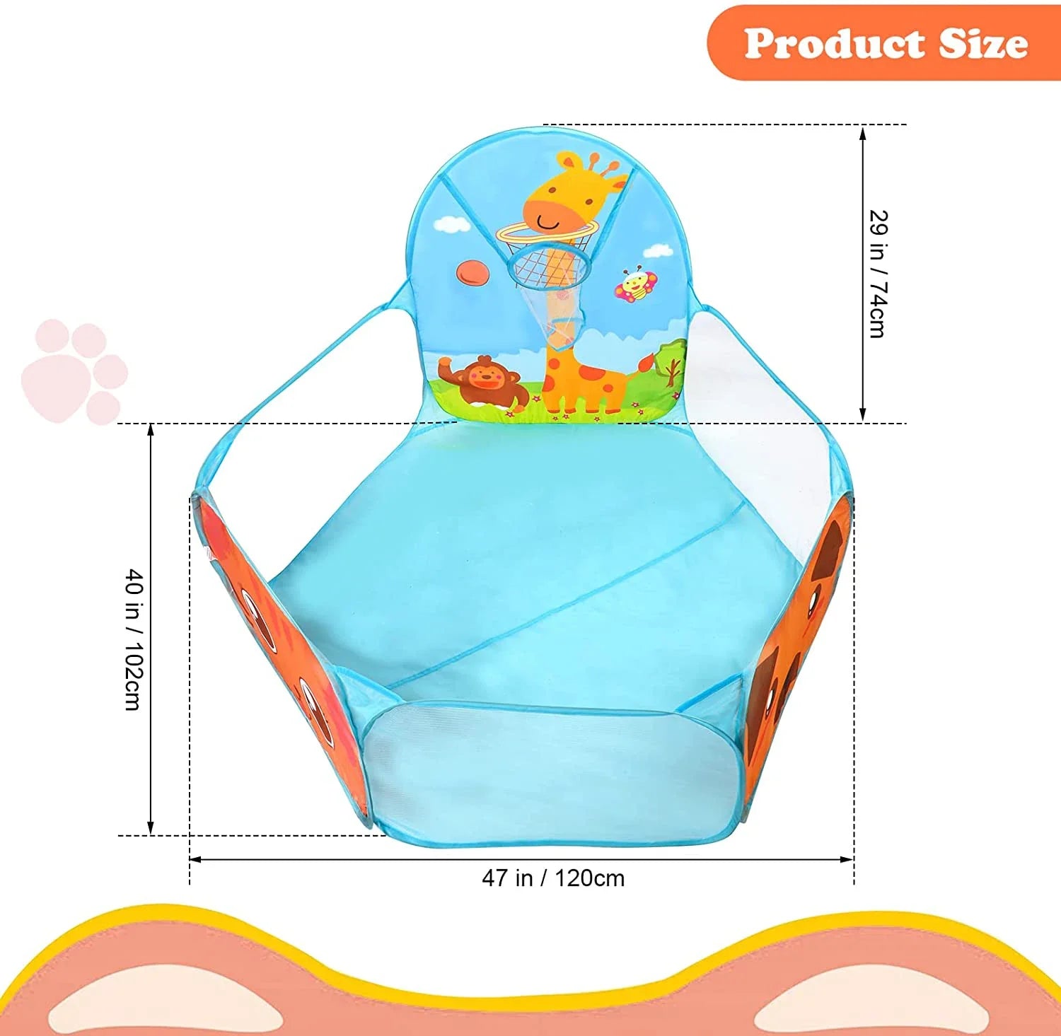 Portable Foldable Ball Pool Tent for Kids - Indoor/Outdoor Play Pit with Basket - Educational Sports Toy & Holiday Gift
