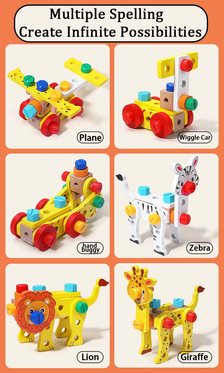 Montessori Wooden Toolbox for Kids | 35 Eco-Friendly Tools for Hands-On Learning & Creative Adventures Ages 3-5+