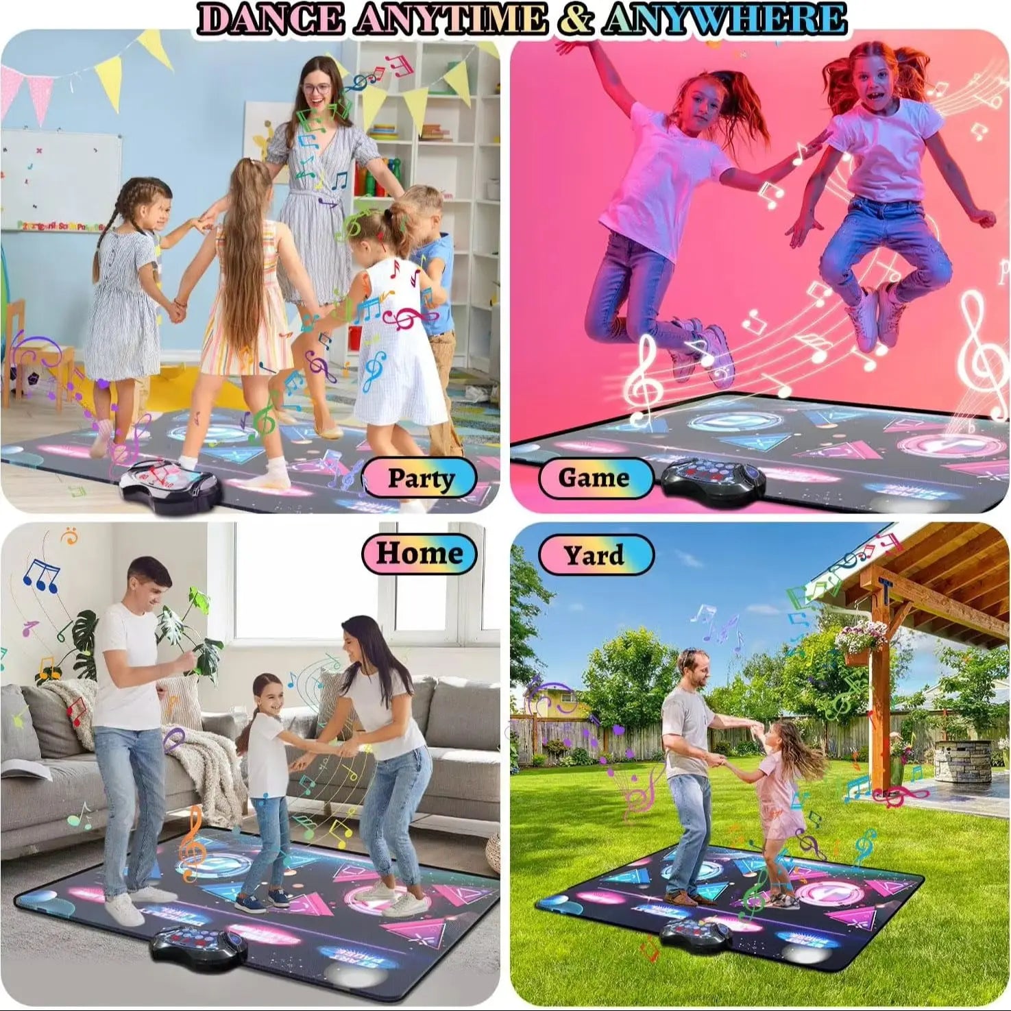 Large Electric Dance Mat for Kids - 8-Key Music Dance Pad with 2 Modes, 12 Games & 3 Levels - Perfect Christmas Gift for Girls