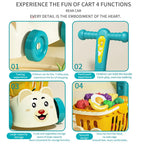 Children's Supermarket Shopping Cart Toy - Baby Trolley for Fruit & Grocery Play - Simulation Kitchen Gift for Boys & Girls