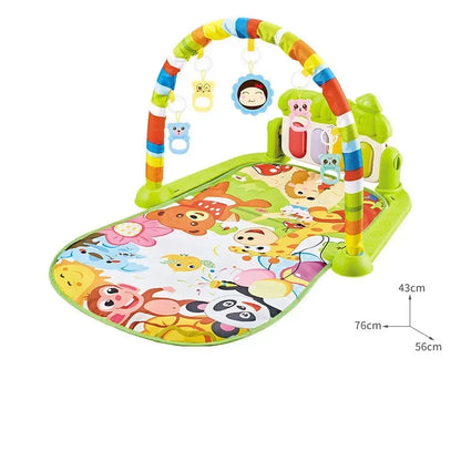 Baby Activity Gym Play Mat with Music Rack & Piano Keyboard - Soft Puzzle Carpet for Infant Crawling & Playtime