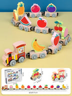 Montessori Magnetic Wooden Train Set for Kids - Educational Animal Sorting Toy for Early Learning and Cognitive Development