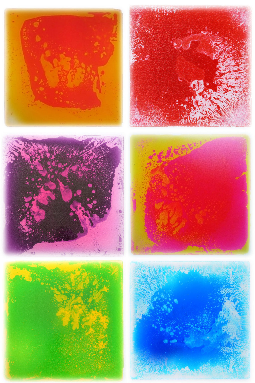 Liquid Floor Tiles - 50cm x 50cm Square Tiles - Set of 6 for Modern Home Flooring & Interior Design