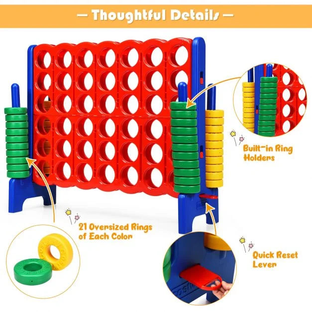 Jumbo 4-to-Score Giant Game Set | Durable, Lightweight & Ideal for Family Game - Indoor and Outdoor Fun