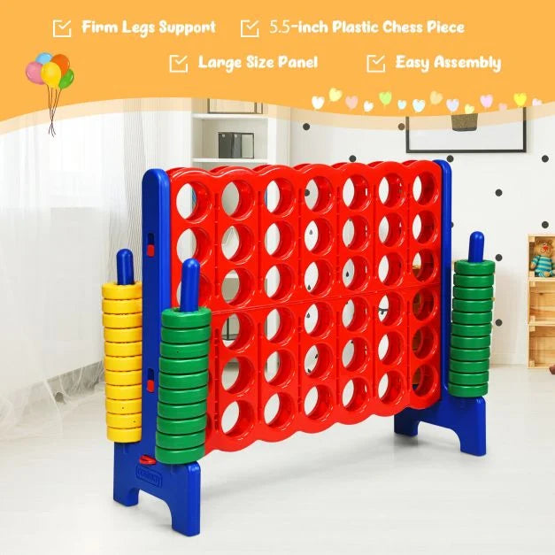 Jumbo 4-to-Score Giant Game Set | Durable, Lightweight & Ideal for Family Game - Indoor and Outdoor Fun