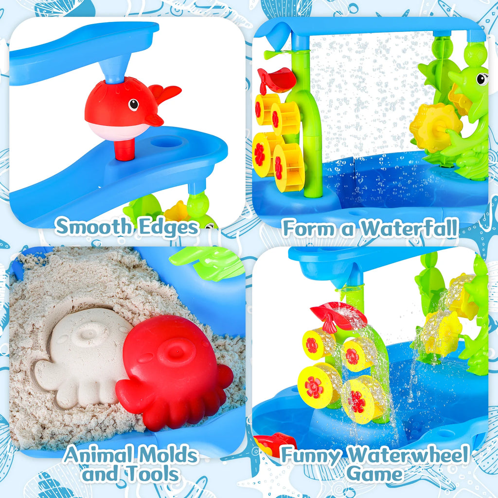 3-in-1 Outdoor Sand & Water Table | BPA-Free, Weather-Resistant & Ideal for Backyard Fun and Summer Play for Kids