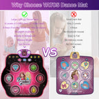 LED Dance Mat for Kids - 27 Levels, 6 Light-Up Keys, Bluetooth Music Game Toy for Ages 3-8, Interactive Dancing Fun