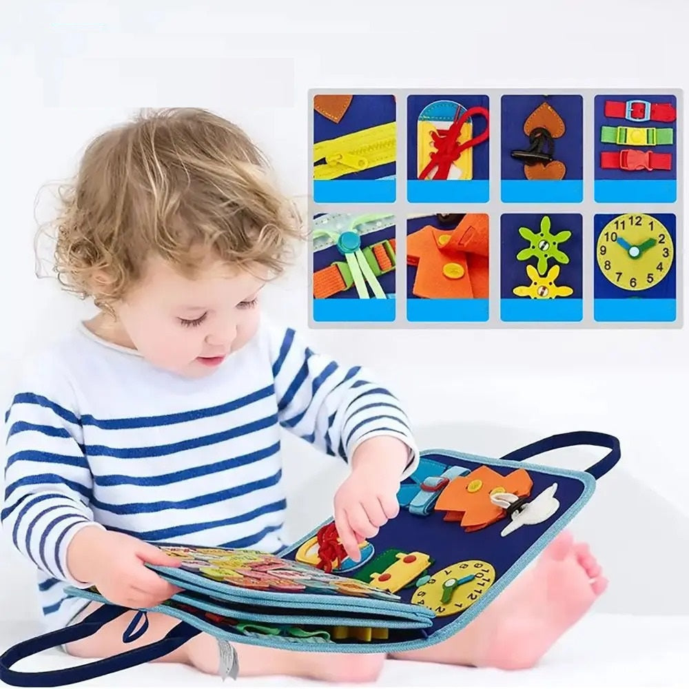 Montessori Educational Busy Board Book for Children | Safe, Durable & Ideal for Developing Life Skills from 1 Year