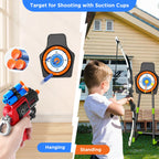 LED Light Up Bow and Arrow Set for Kids with Suction Cup Stand and Dart Board Target - Indoor & Outdoor Archery Game Toys
