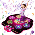 LED Dance Mat for Kids - 27 Levels, 6 Light-Up Keys, Bluetooth Music Game Toy for Ages 3-8, Interactive Dancing Fun