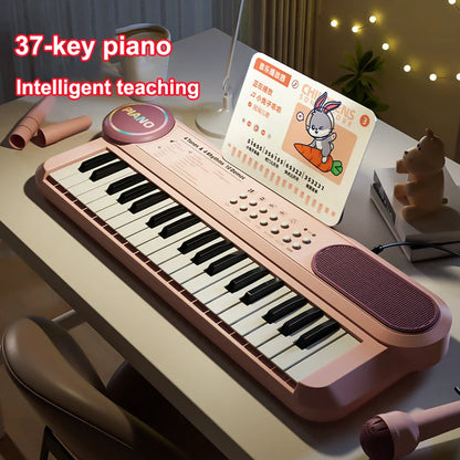 Multifunctional 37-Key Kinderpiano Keyboard with Microphone - Educational Electronic Piano Toy for Kids