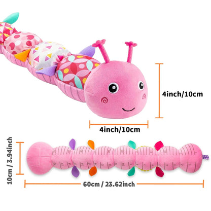 Sensory Plush Caterpillar Toy | Soft, Colorful Rattle & Music for Baby's Sensory Development and Playtime