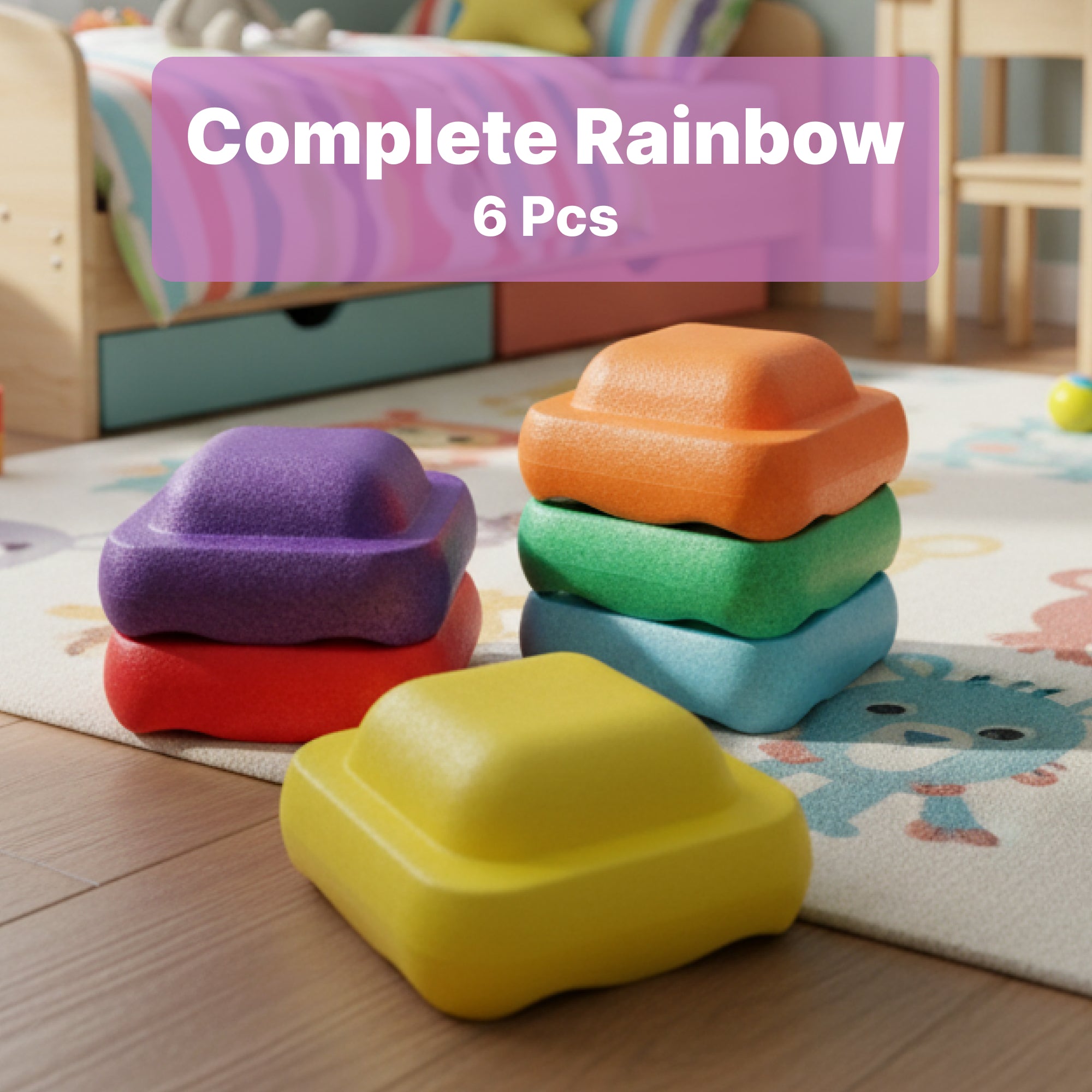 Sensory Stepping Stones for Kids – Autism Balance Toys, Rainbow Foam Play Stones for Toddlers