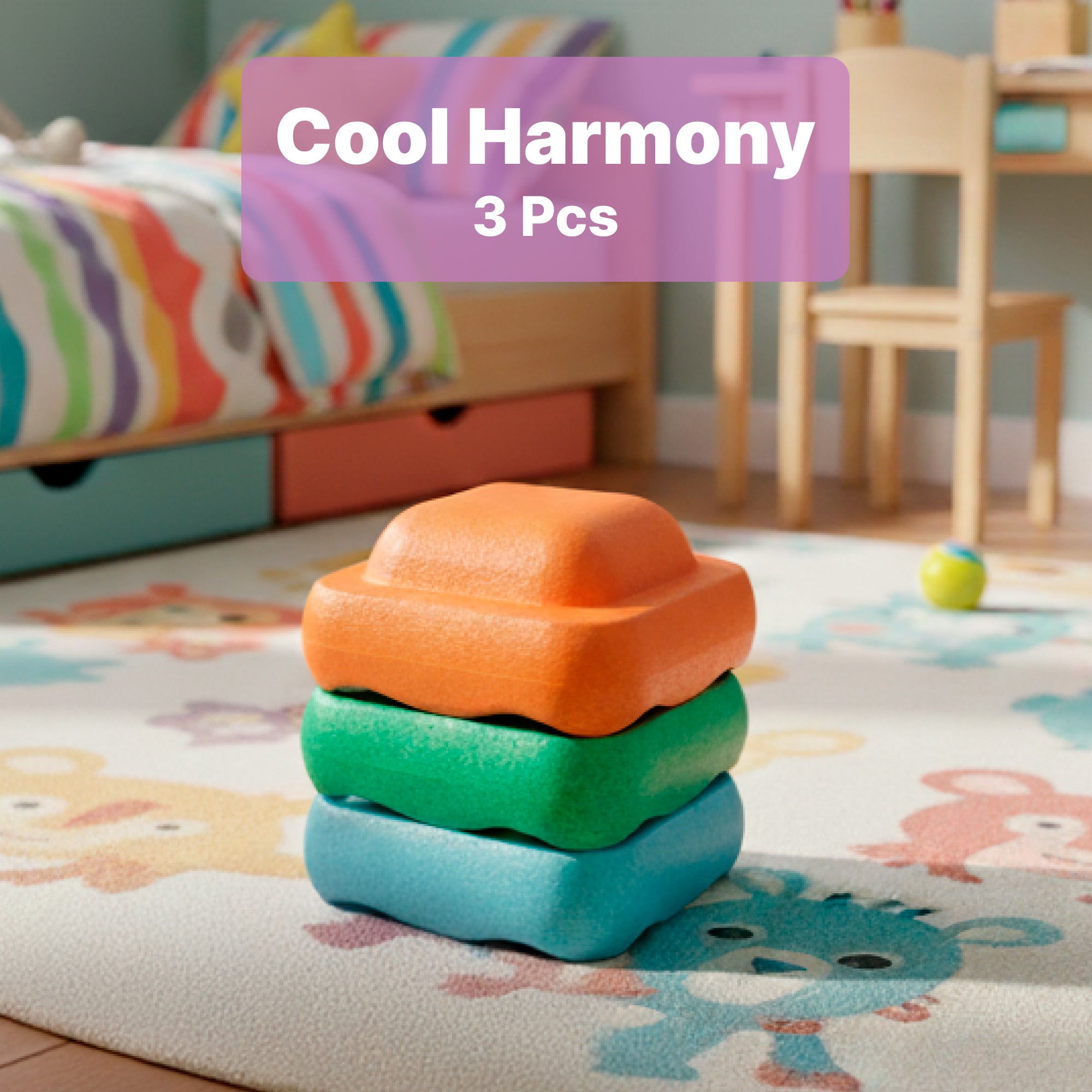 Sensory Stepping Stones for Kids – Autism Balance Toys, Rainbow Foam Play Stones for Toddlers