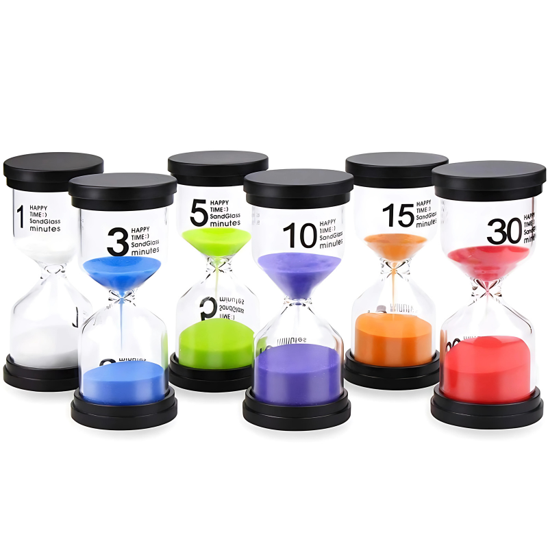 Hour Glass Sand Timer for Kids – Colourful Hourglass Countdown Timer & Visual Time-Tracker