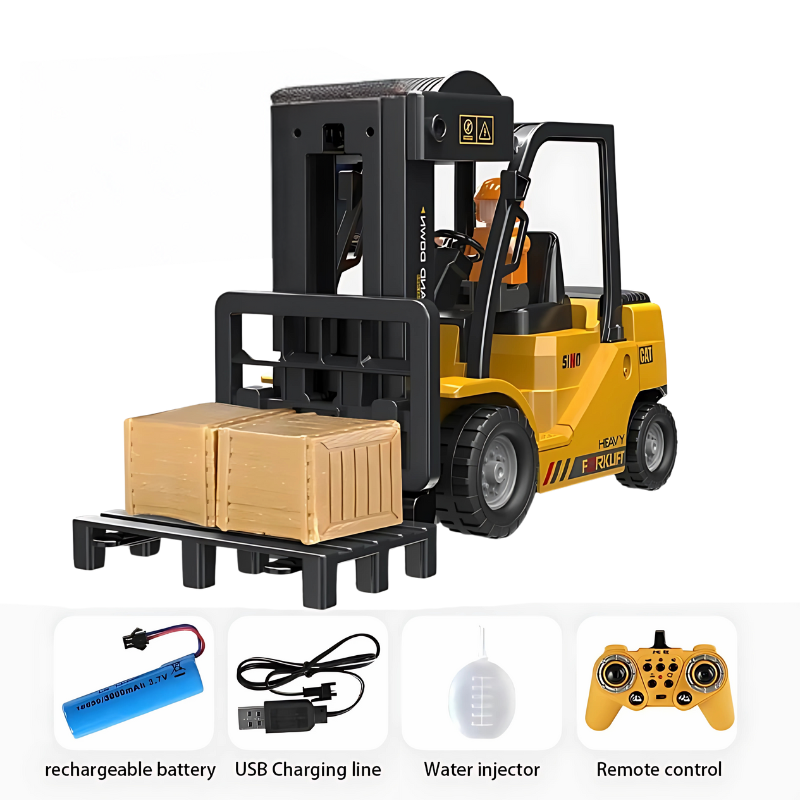 Remote Control Forklift Toy | Realistic Action, Cool Mist Effect & Music for Kids Aged 4-5+ Years