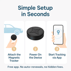 GPS Tracker with Strong Magnetic Attachment | Anti-Loss Vehicle Tracking Device for Cars and Motorcycles