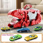 Dino Transformer Transporter Car | Durable Plastic Toy Truck with Dinosaur Figures for Creative Play and Adventure for Children aged 3+