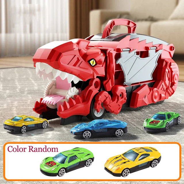 Dino Transformer Transporter Car | Durable Plastic Toy Truck with Dinosaur Figures for Creative Play and Adventure for Children aged 3+