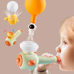 Montessori Sensory Toy for Babies - Whistle Ball Blowing Floating Blow Pipe Balls for Fine Motor Skills Development