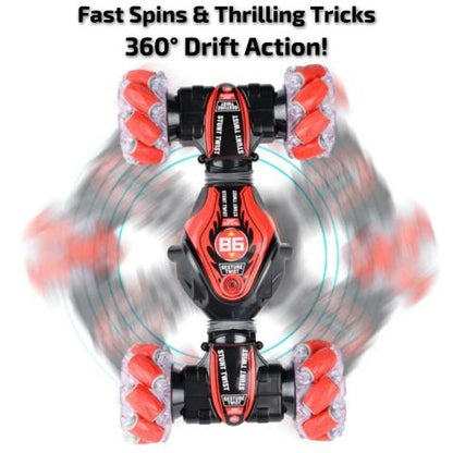 RC StuntTwist Action Car | Gesture-Controlled, All-Terrain Fun for Kids Aged 7+ and Family Adventures