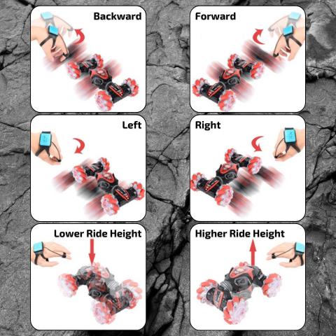 RC StuntTwist Action Car | Gesture-Controlled, All-Terrain Fun for Kids Aged 7+ and Family Adventures