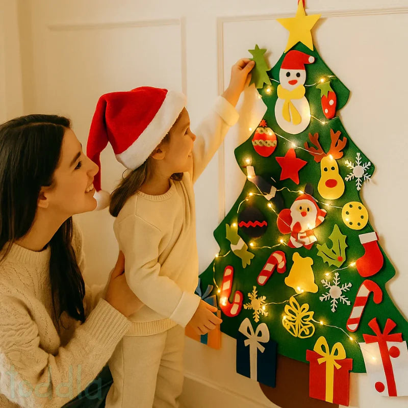 Montessori Chrismas Tree For Kids With Lights - Interactive Wall Toy For Toddlers