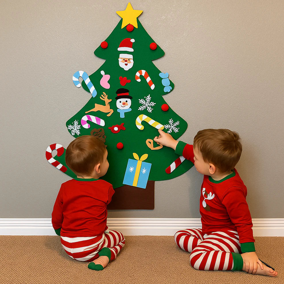 Montessori Chrismas Tree For Kids With Lights - Interactive Wall Toy For Toddlers